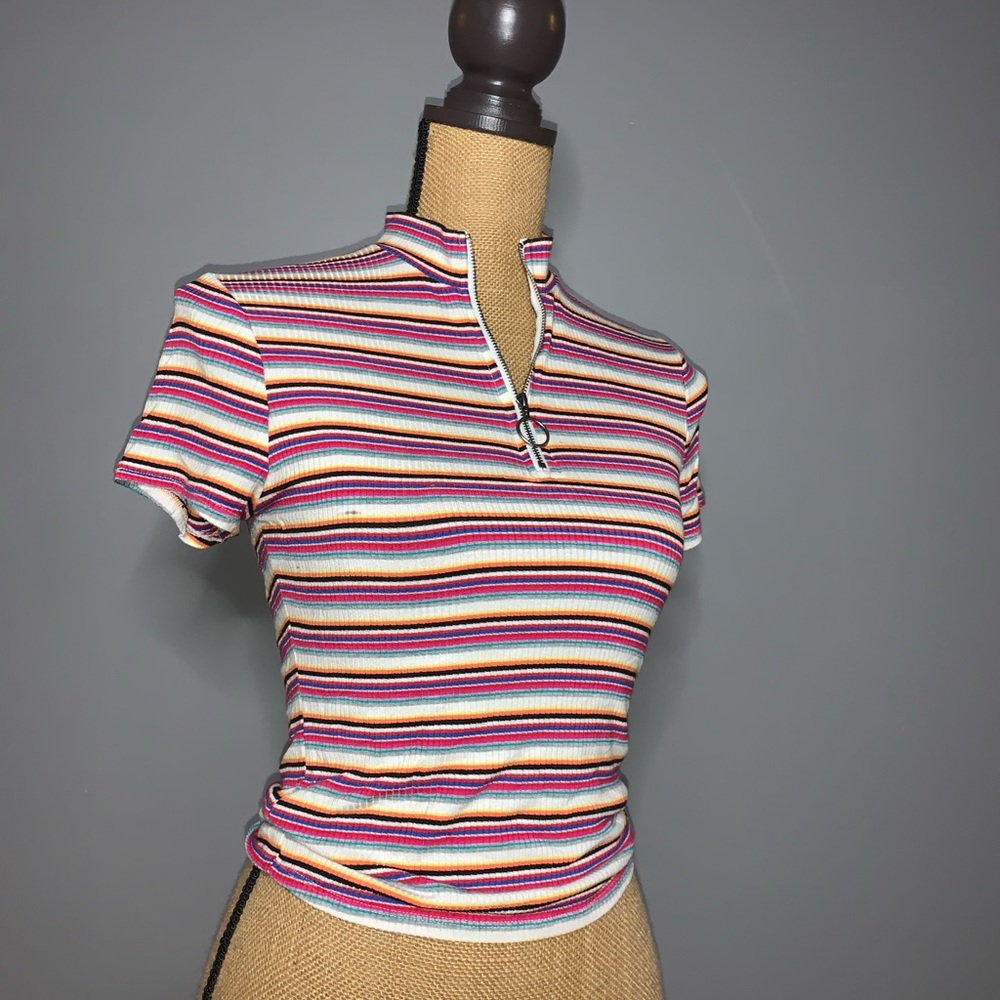 Zip-Up Turtleneck Tee